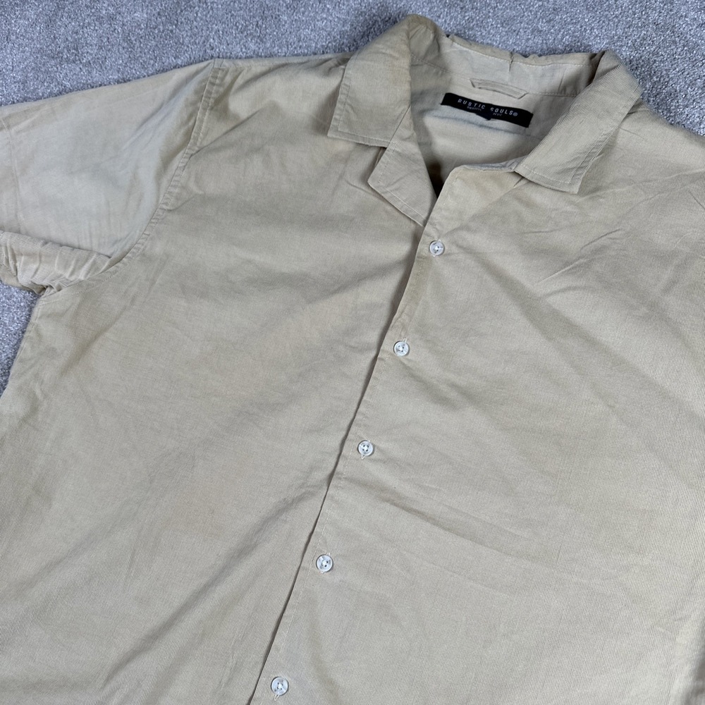 Rustic Souls Corduroy Mustard‎ Mens XL Preppy Causal Beach Button Down